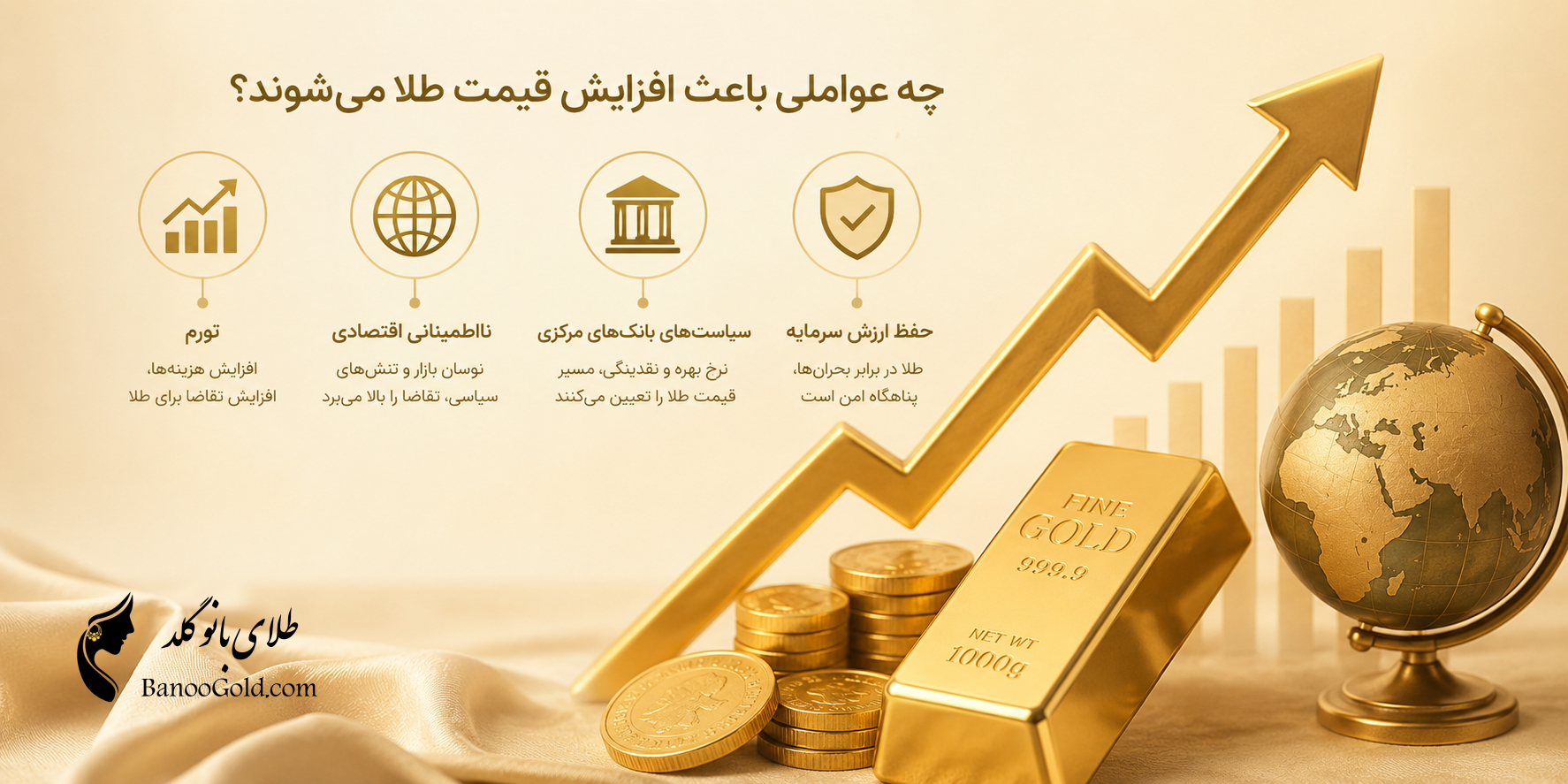 افزایش قیمت طلا